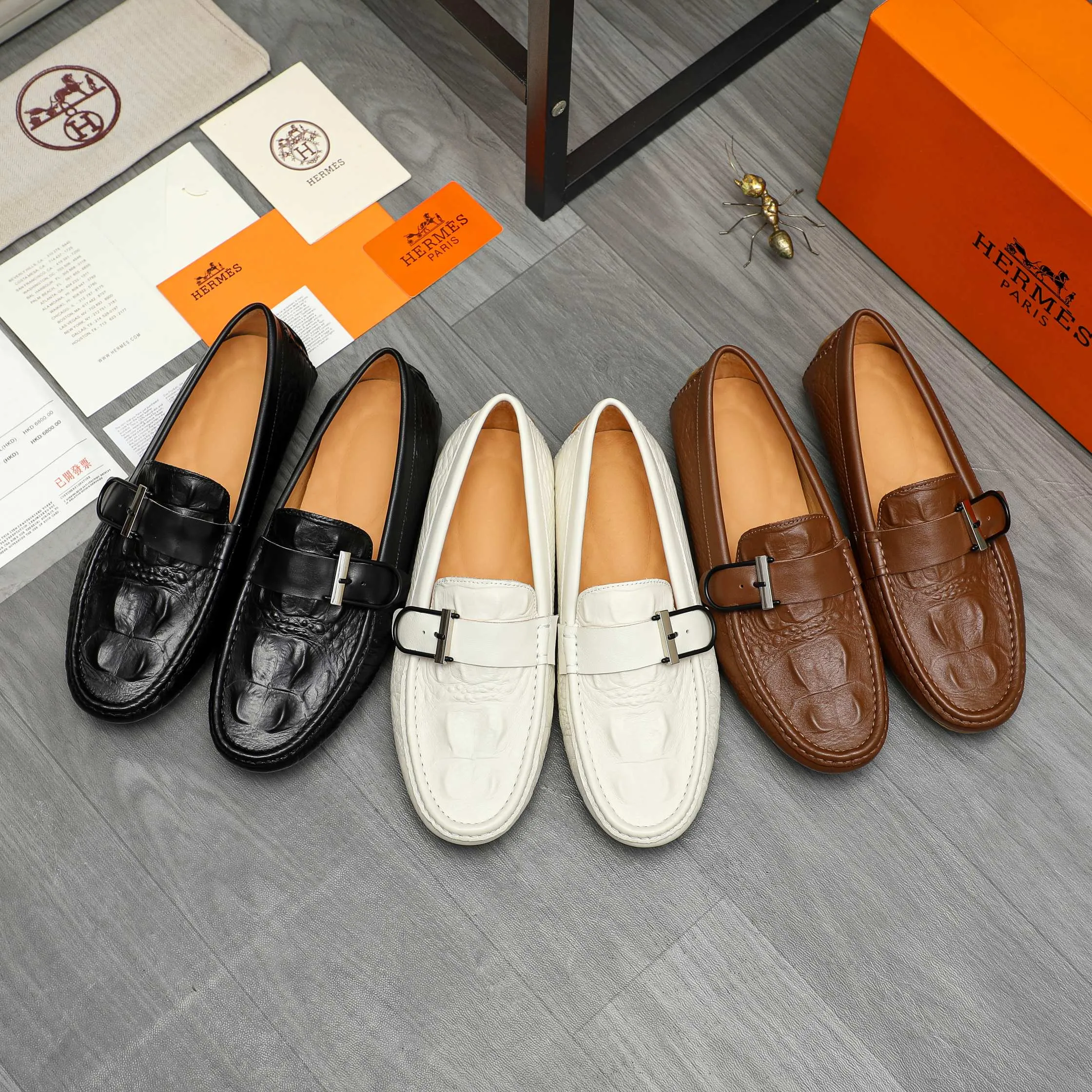 P380 Product trademark: HERMES "Hermes" casual slip-on men's shoes Regular size: 38-44 Product material: Selected crocodile pattern cowhide upper, pigskin lining, rubber outsole